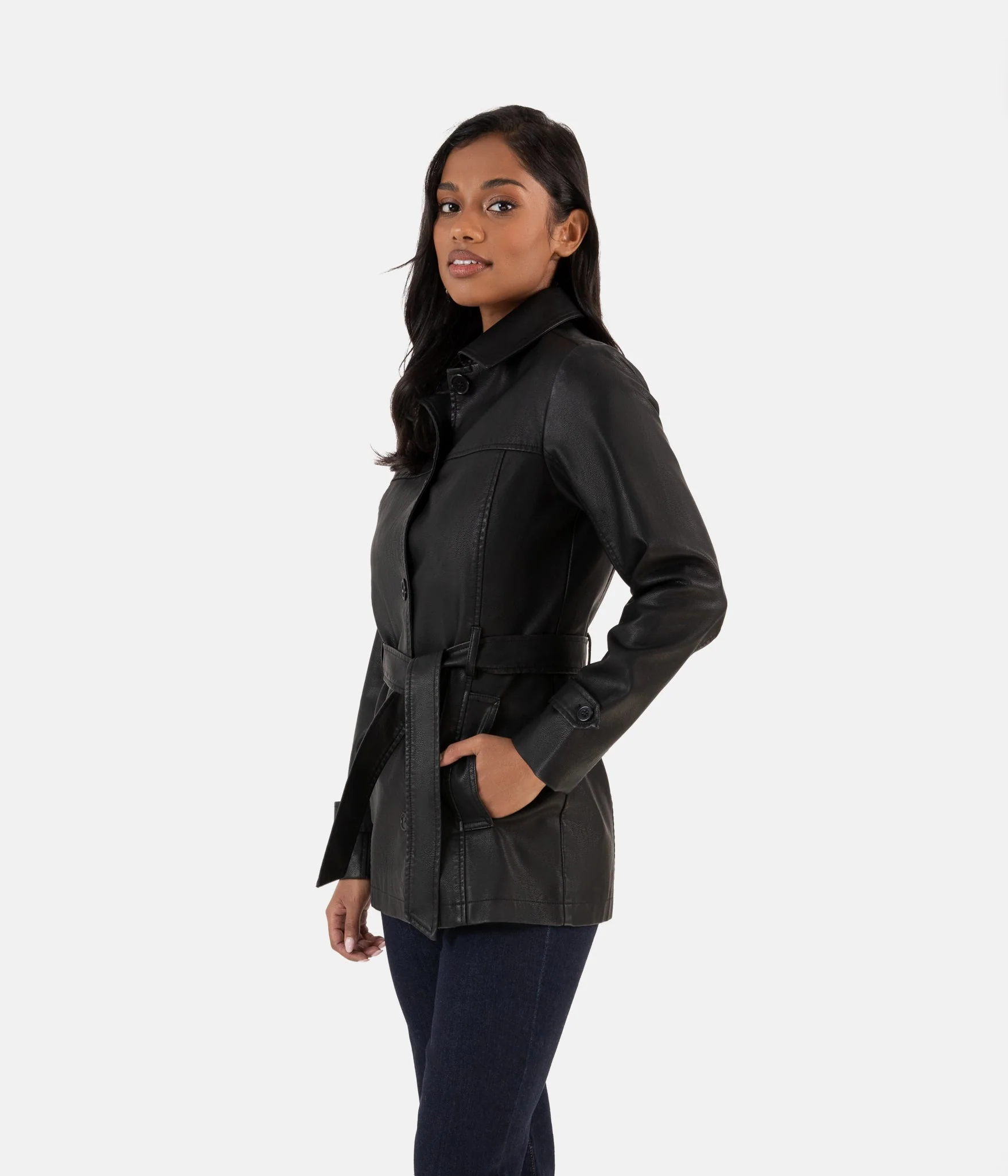BRIA Women’s Vegan Leather Jacket - Image 3