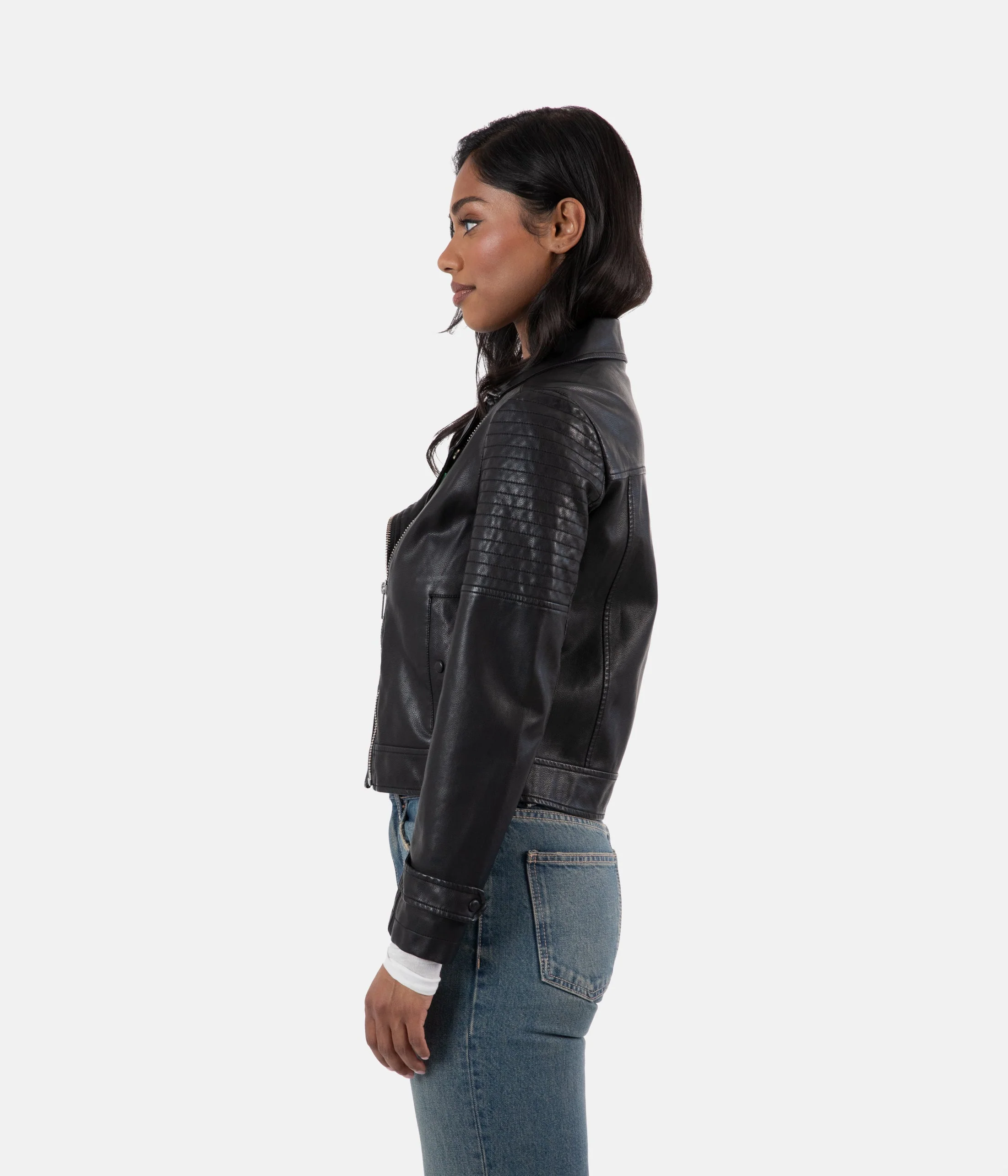 SAVINA Women’s Vegan Moto Jacket - Image 4