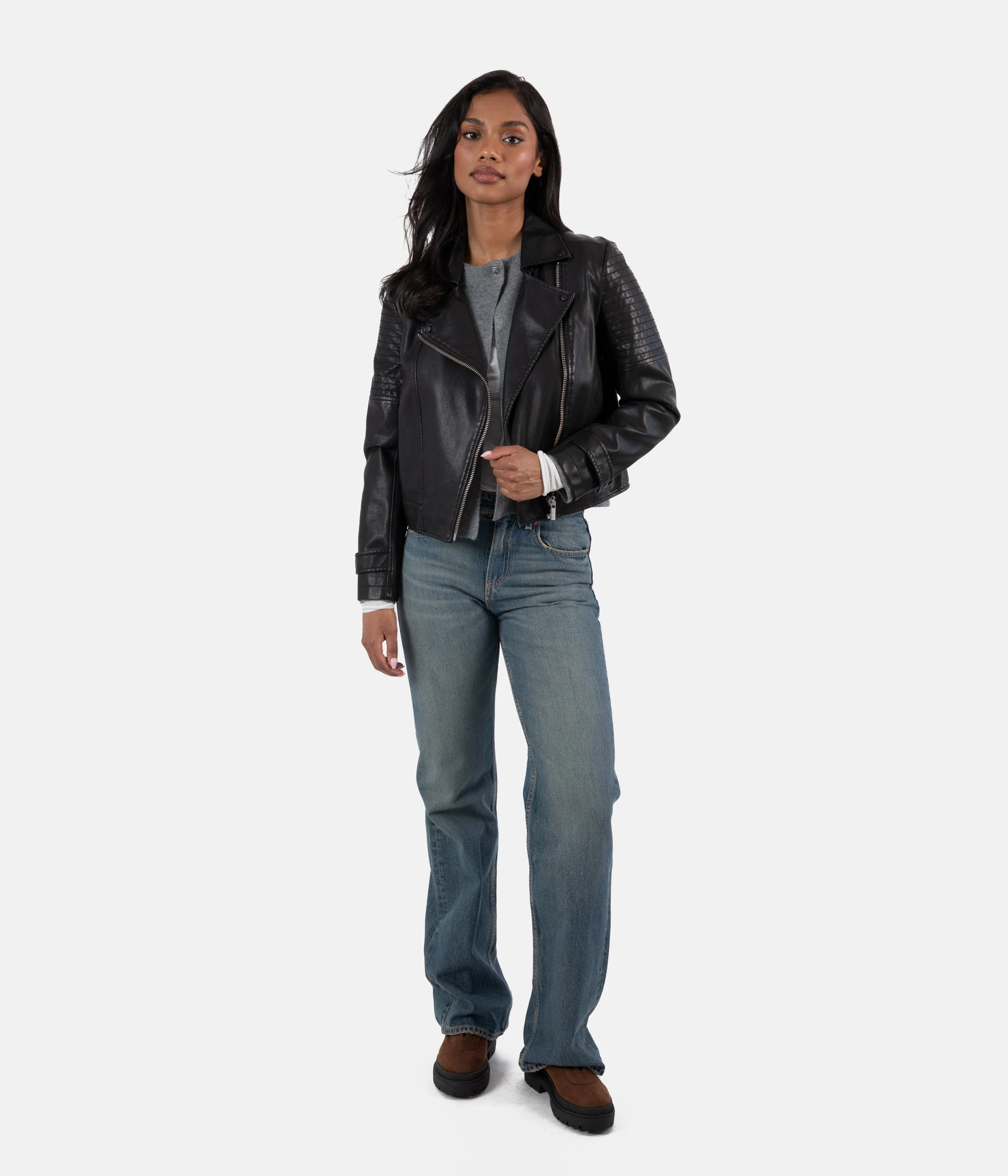 SAVINA Women’s Vegan Moto Jacket - Image 6