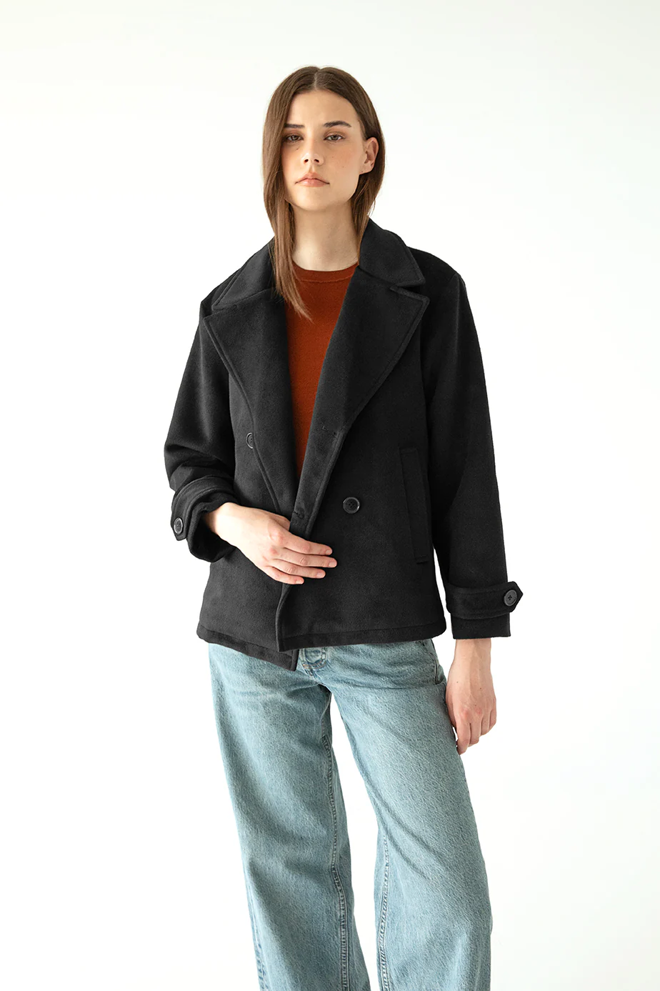 RIA Women's Vegan Wool Coat - Image 3