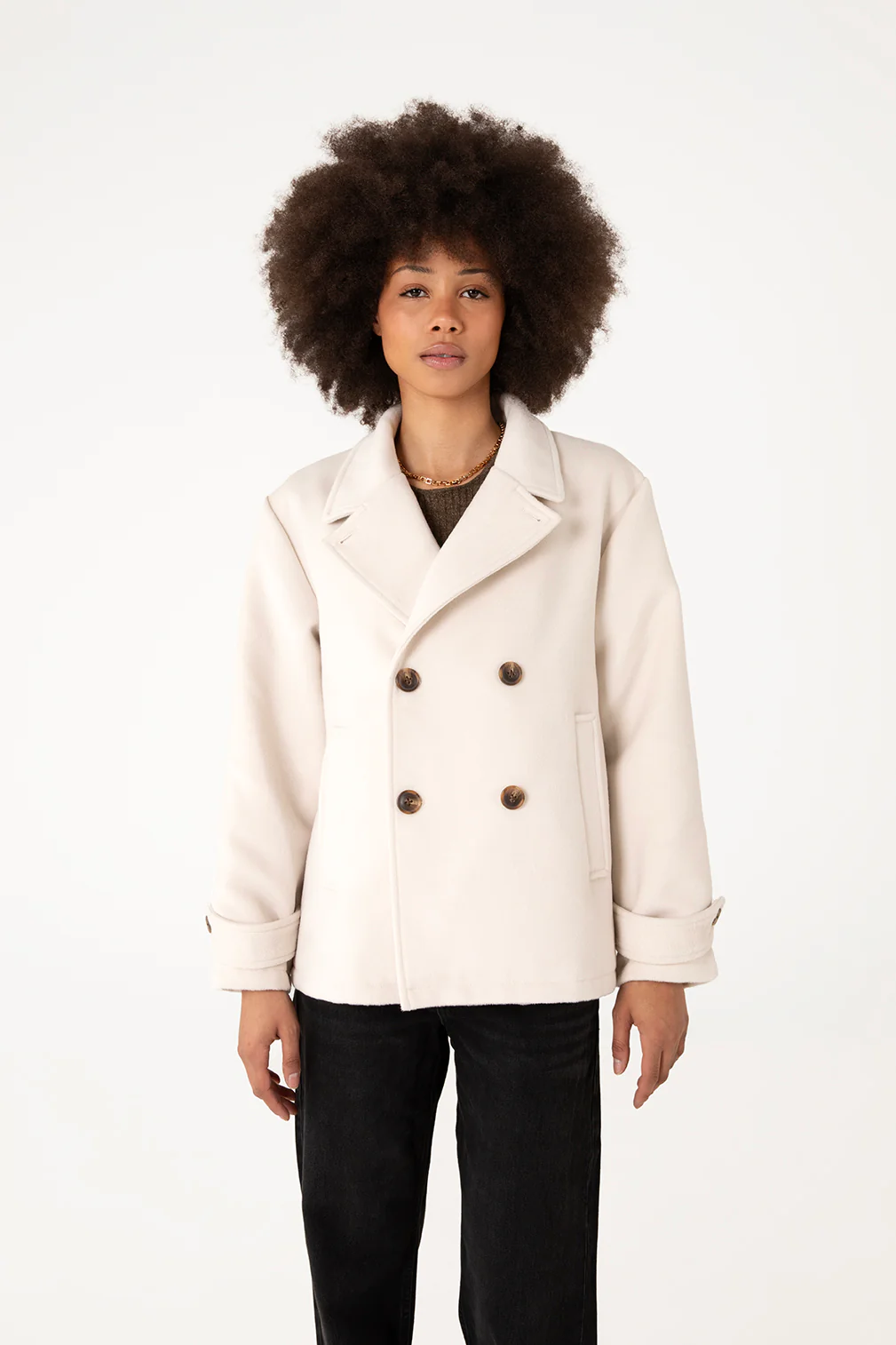 RIA Women's Vegan Wool Coat - Image 8